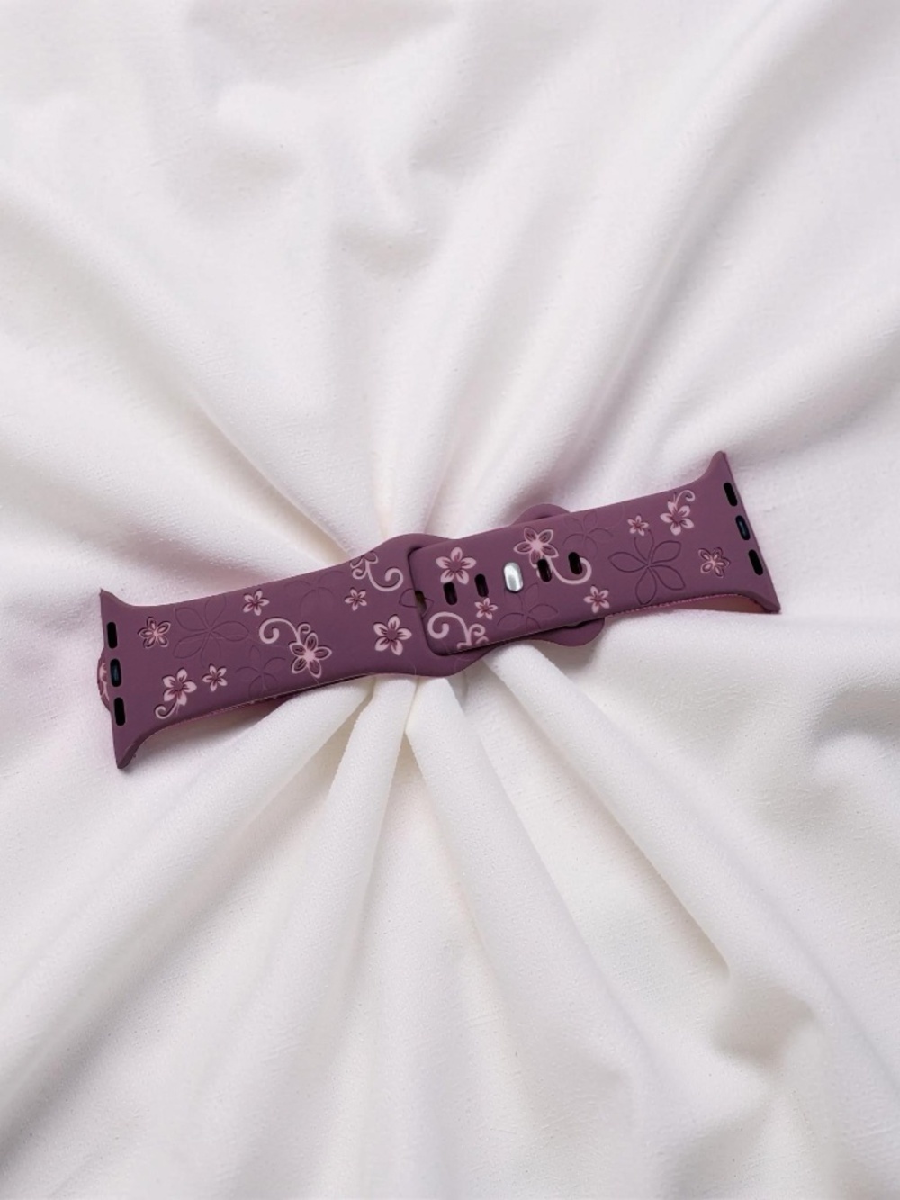 New Floral Design Apple Watch Bands 38mm / 40mm / 41mm Purple Mauve - Picture 4 of 4